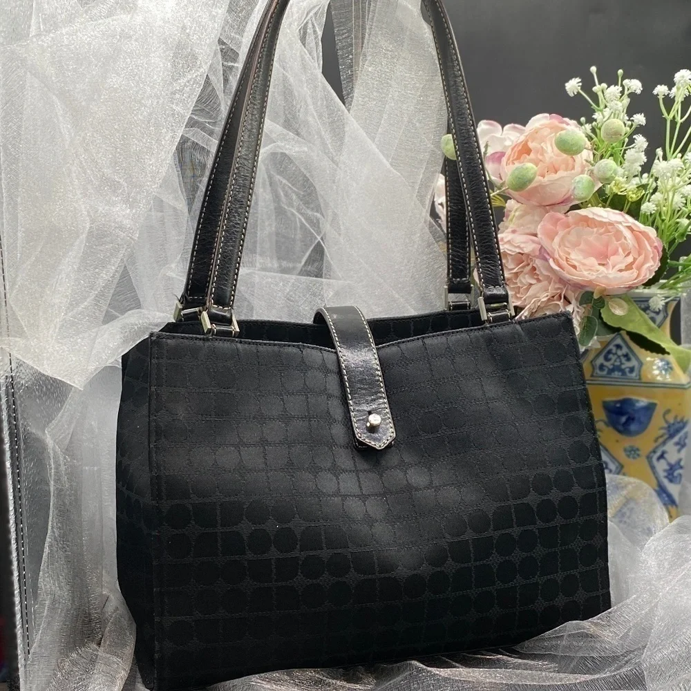 Kate Spade Dressy Black Nylon Textured Bag EUC, Vintage